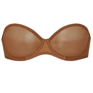 Skims ultra fine mesh strapless bra. Bronze. 36D.